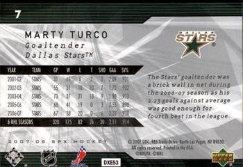 2007-08 SPx #7 Marty Turco Back