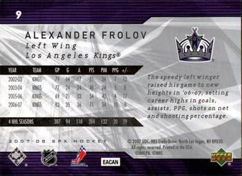 2007-08 SPx #9 Alexander Frolov Back