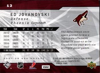 2007-08 SPx #12 Ed Jovanovski Back