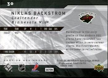 2007-08 SPx #30 Niklas Backstrom Back
