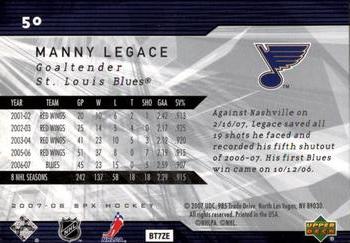2007-08 SPx #50 Manny Legace Back