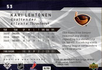 2007-08 SPx #53 Kari Lehtonen Back