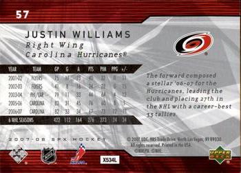 2007-08 SPx #57 Justin Williams Back