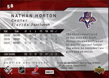 2007-08 SPx #58 Nathan Horton Back