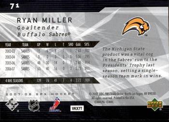 2007-08 SPx #71 Ryan Miller Back