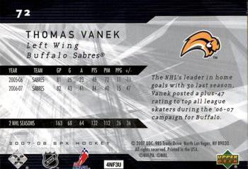2007-08 SPx #72 Thomas Vanek Back