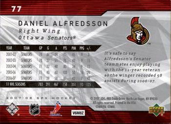 2007-08 SPx #77 Daniel Alfredsson Back