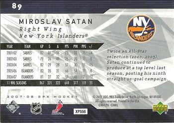 2007-08 SPx #89 Miroslav Satan Back