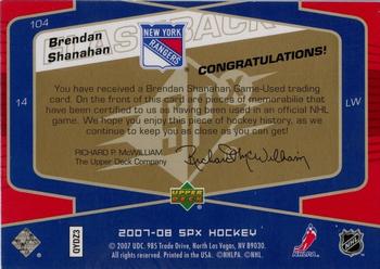 2007-08 SPx #104 Brendan Shanahan Back