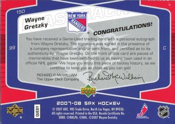 2007-08 SPx #150 Wayne Gretzky Back