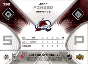 2007-08 SPx #159 Jeff Finger Back