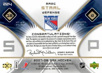2007-08 SPx #224 Marc Staal Back