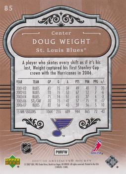 2007-08 Upper Deck Artifacts #85 Doug Weight Back