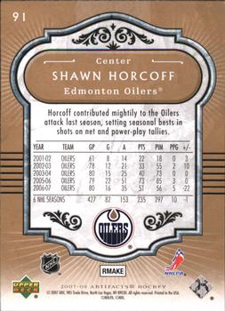 2007-08 Upper Deck Artifacts #91 Shawn Horcoff Back