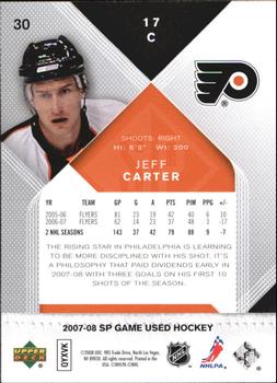 2007-08 SP Game Used #30 Jeff Carter Back