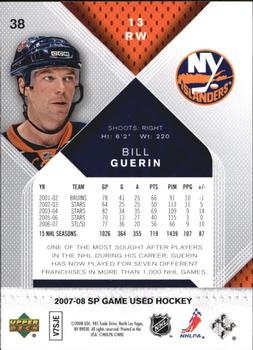 2007-08 SP Game Used #38 Bill Guerin Back