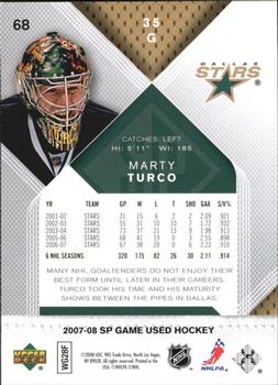 2007-08 SP Game Used #68 Marty Turco Back