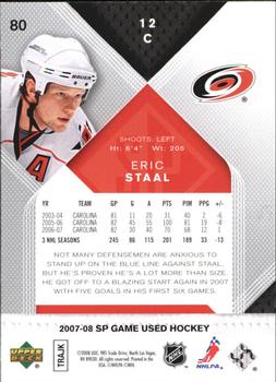 2007-08 SP Game Used #80 Eric Staal Back