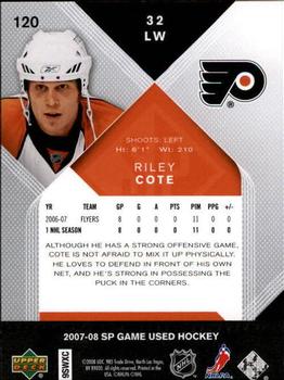 2007-08 SP Game Used #120 Riley Cote Back