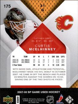 2007-08 SP Game Used #175 Curtis McElhinney Back