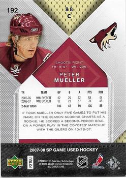 2007-08 SP Game Used #192 Peter Mueller Back