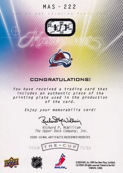 2009-10 Upper Deck The Cup - Printing Plates Artifacts Magenta #MAS-222 Ryan Stoa  Back