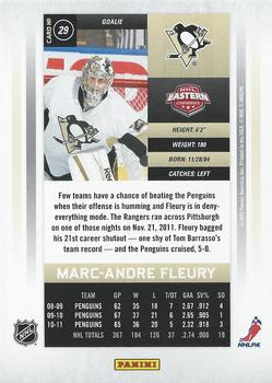 2011-12 Panini Contenders #29 Marc-Andre Fleury Back