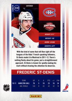 2011-12 Panini Contenders #174 Frederic St-Denis Back