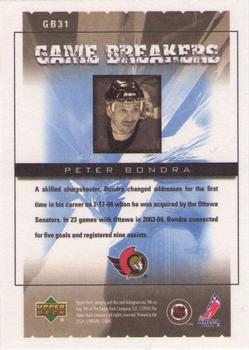 2005-06 Upper Deck Victory - Game Breakers #GB31 Peter Bondra Back