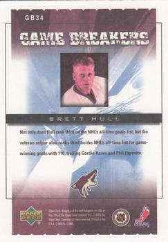 2005-06 Upper Deck Victory - Game Breakers #GB34 Brett Hull Back