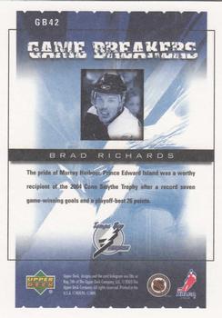 2005-06 Upper Deck Victory - Game Breakers #GB42 Brad Richards Back