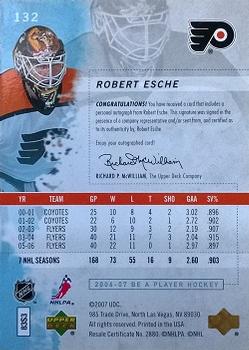 2006-07 Be A Player - Autographs #132 Robert Esche Back