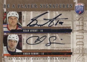 2006-07 Be A Player - Be a Player Signatures Duals #D-AS Chris Simon / Sean Avery Front