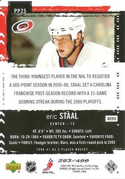 2006-07 Be A Player - Profiles #PP25 Eric Staal Back