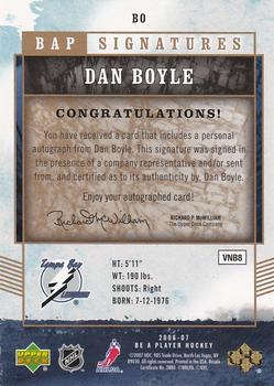 2006-07 Be A Player - BAP Signatures #BO Dan Boyle Back