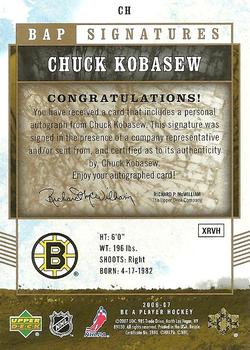 2006-07 Be A Player - BAP Signatures #CH Chuck Kobasew Back