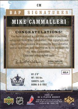 2006-07 Be A Player - BAP Signatures #CM Mike Cammalleri Back