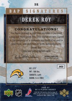 2006-07 Be A Player - BAP Signatures #DR Derek Roy Back
