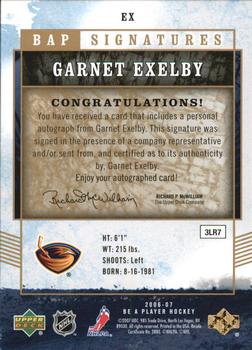 2006-07 Be A Player - BAP Signatures #EX Garnet Exelby Back