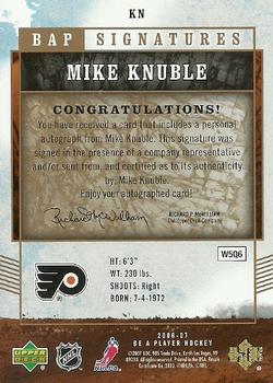 2006-07 Be A Player - BAP Signatures #KN Mike Knuble Back