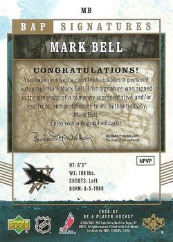 2006-07 Be A Player - BAP Signatures #MB Mark Bell Back