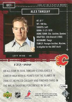 2006-07 Be A Player - Up Close and Personal #UC1 Alex Tanguay Back