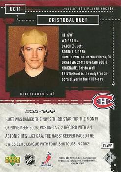 2006-07 Be A Player - Up Close and Personal #UC11 Cristobal Huet Back