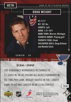 2006-07 Be A Player - Up Close and Personal #UC16 Doug Weight Back