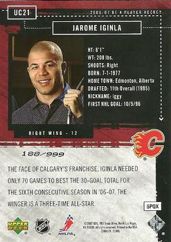 2006-07 Be A Player - Up Close and Personal #UC21 Jarome Iginla Back