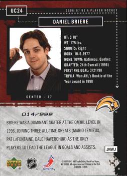 2006-07 Be A Player - Up Close and Personal #UC24 Daniel Briere Back
