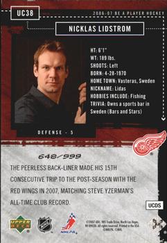 2006-07 Be A Player - Up Close and Personal #UC38 Nicklas Lidstrom Back