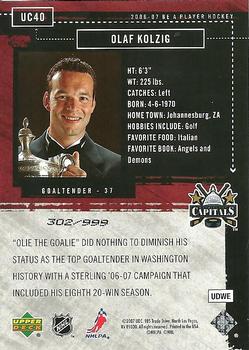 2006-07 Be A Player - Up Close and Personal #UC40 Olaf Kolzig Back