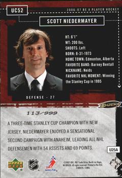2006-07 Be A Player - Up Close and Personal #UC52 Scott Niedermayer Back