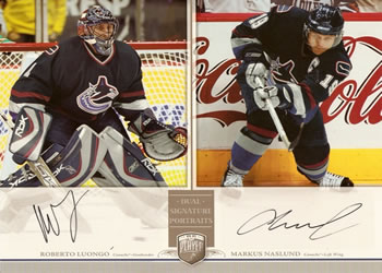 2006-07 Be A Player Portraits - Dual Signature Portraits #DS-LN Roberto Luongo / Markus Naslund Front